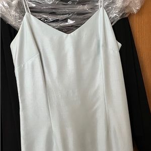 Vintage Ann Taylor Ice Blue Silk Dress w/ Spaghetti Straps Size 6
